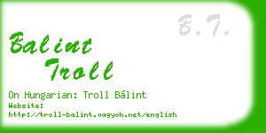 balint troll business card